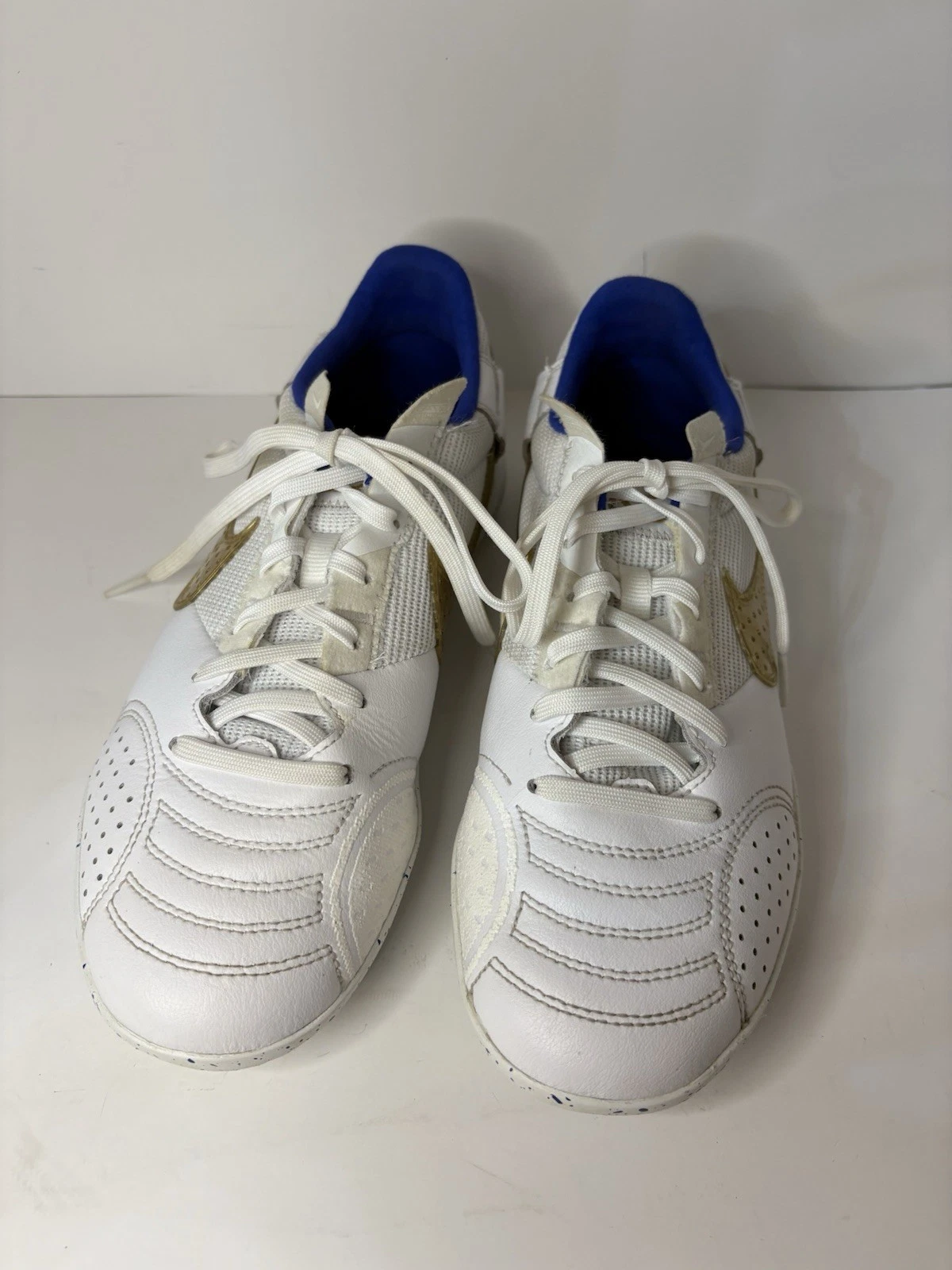 Scarpe da calcio indoor Nike Streetgato bianche royal oro per bambini taglia 5 5 anni