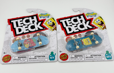 2025 Tech Deck Santa Cruz SpongeBob Lot of 2 Fingerboards NEW