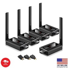 Wireless HDMI Transmitter and 4 Receivers, 2.4G/5G Plug & Play Portable Wirel...