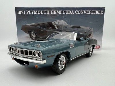 ACME - 1:18 SCALE - 1971 PLYMOUTH HEMI CUDA CONVERTIBLE - GRAY - A1806130