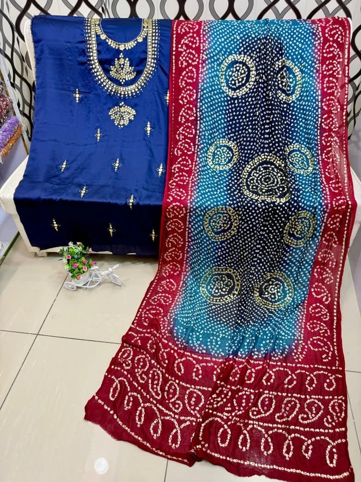 Coleção de casamento chunri feito à mão e trabalho mukesh dourado - Imagem 2 de 4