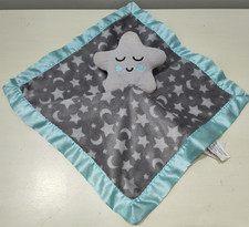 Parents Choice Lovey Security Blanket Stars and Moons Gray and Aqua