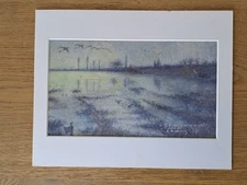 Louis Alfred Andrieux, duck hunting, drawing, early 20th century.