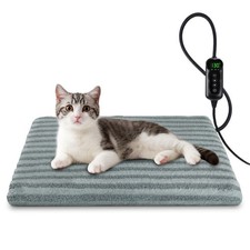 Pet Heating Pad, Waterproof Heated Cat Bed with 11 Adjustable Temperatures ...