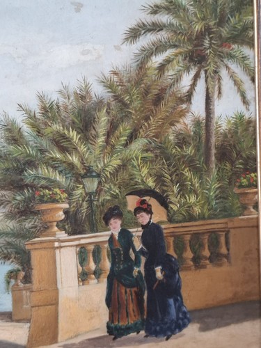 Gemälde - Glogan , Frauen an der Südsee - Öl auf Holz mit Rahmen ende 19Jh / 20 - Bild 6 von 9