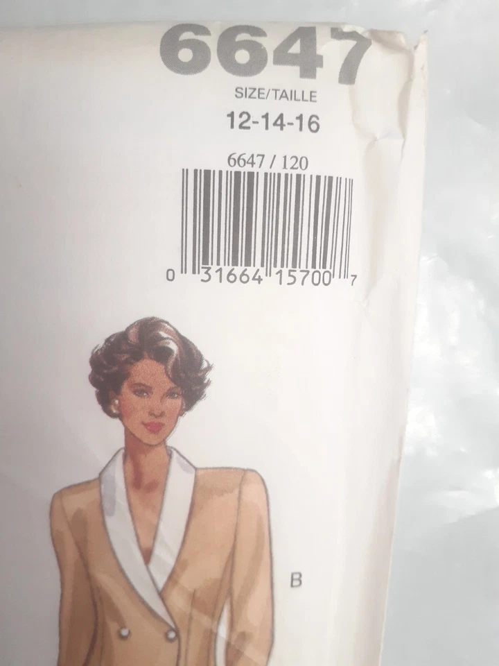 Blazer Jacket Shorts Pants Sailor 12 14 16 Butterick Sewing Pattern 6647 UC FF  - Image 3 of 4