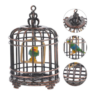 1PC Decorative Bird Cage Miniature Tiny Model Simulated Ornament Birdcage Toy