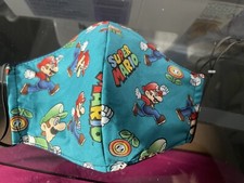 Nitendo Mario Face Mask 100 Cotton, Washable - Character For Adults