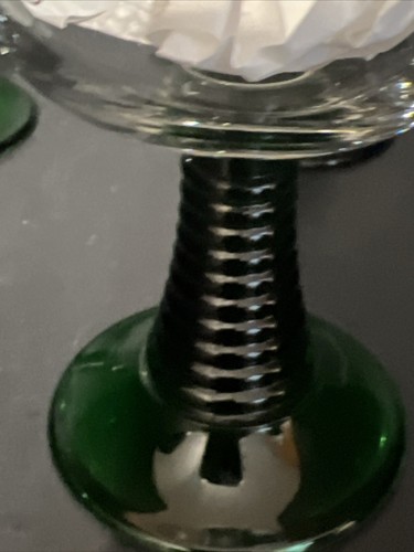 3- Schmitt Sohne Green Beehive Stem German Wine Glasses Gold Grape Design France - Picture 8 of 9