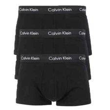 CK Boxers 3pk Mens Trunks All Black Classic Calvin Klein low rise slim fit