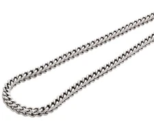 10k Real White Gold 3.0 MM Franco Box Cuban Chain Necklace 22 Inch