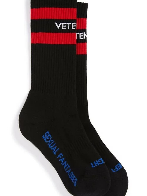 3-Pack (3 pairs) VETEMENTS Sexual Fantasies Men's Socks - Black