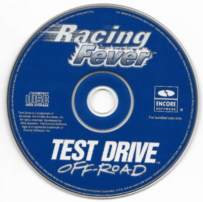 Racing Fever By Encore Software Car PC CD-ROM Video Game 1996 Disc Only