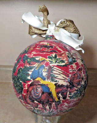 Extra Large 8'' Christmas Ball Ornament Western/Cowboy Style - WS tag