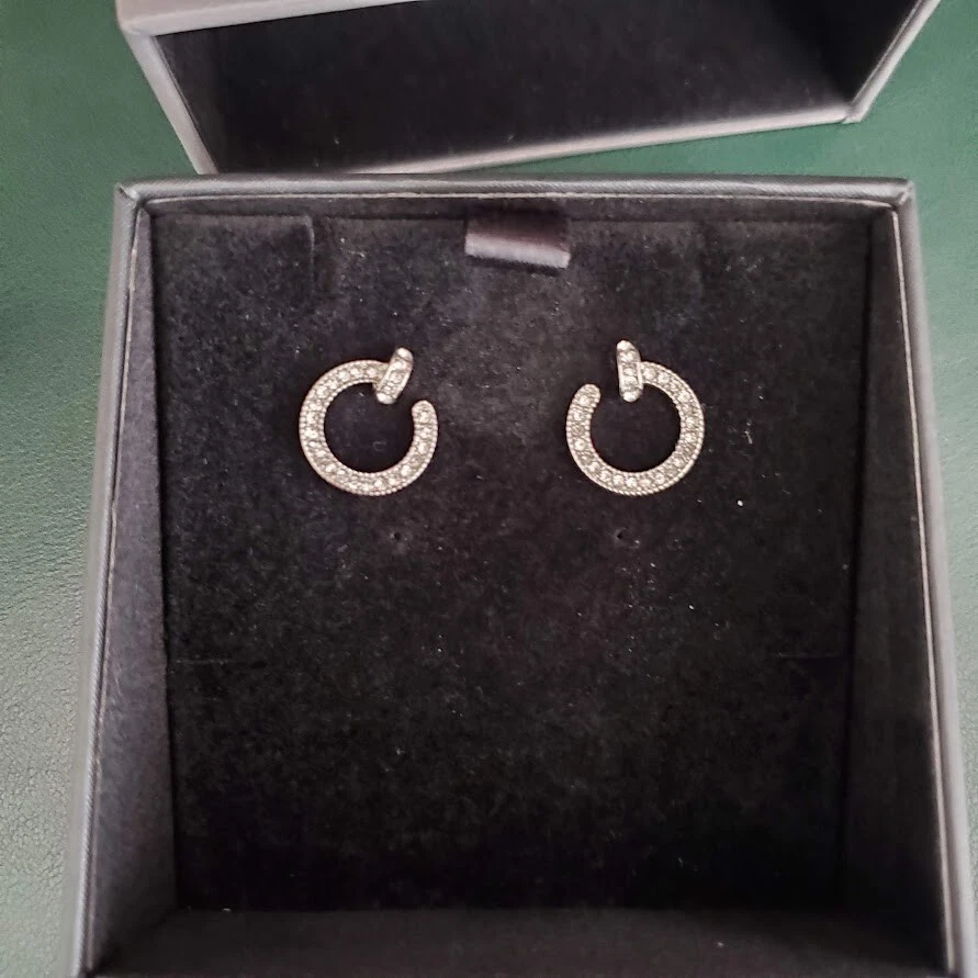 Vince Camuto Ayla Earrings Silver Tone with Clear Crystals New in Box Dressy - Image 4 of 4