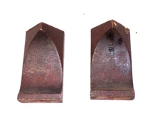 2 ORIGINAL EDISON DIAMOND DISC PHONOGRAPH CABINET CORNER  MAHOGANY BLOCKS