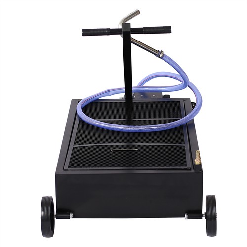 25 Gallon Oil Drain Pan With Pump – Foldable Handle, Swivel Wheels, Hose For Car/Truck Oil Changes