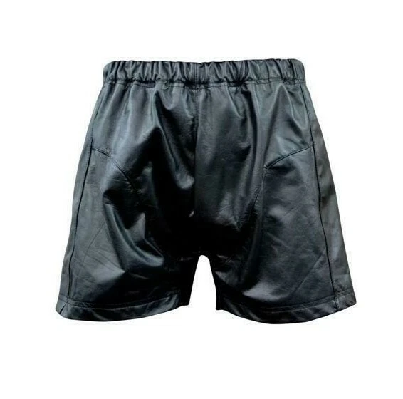 Men's Genuine Leather Boxers Style Shorts Stretchable Waist Black Color
Opens in a new window or tab