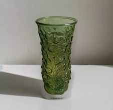 Vintage E.O. Brody Co. Cleveland Ohio Green Crinkle Depression Glass Vase