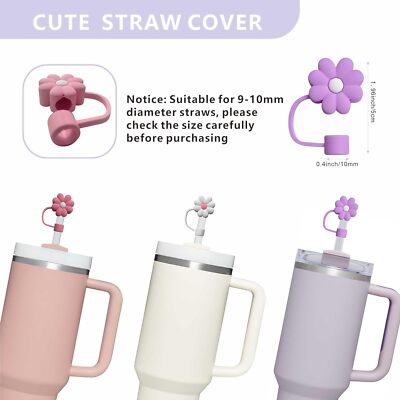 Accessoires Compatible avec Stanley Cup, Lot de 9 Stanley Cup Accessoires Comprend des Protections Anti-fuites en Silicone, Kit de Joints Anti-fuite pour Gobelets Stanley de 1,2 l et 850 ml, Blanc