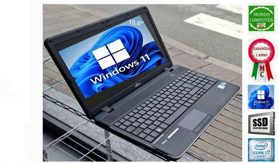 COMPUTER PORTATILE FUJITSU CPU INTEL CORE i7 2630QM SSD WINDOWS 11 - Immagine 2 di 2