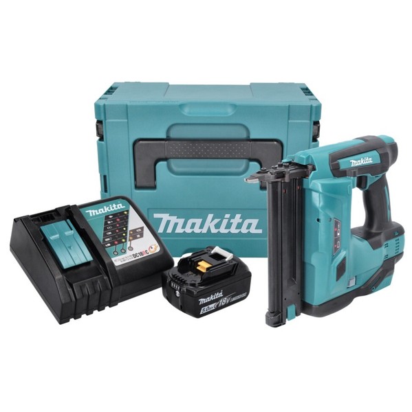 Makita Dbn 500 RT1J Stauchkopfnagler 18 V 50 Mm + 1X Akku 5,0Ah + Lader + Makpac-image
