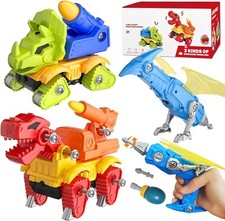Dinosaur Toys for Kids 3-5, Take Apart STEM Boys Toy with Electric Drill