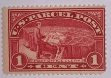 TRAVELSTAMPS: 1913 US SCOTT #Q1 ,1c PARCEL POST OFFICE CLERK MLH MINT OG 