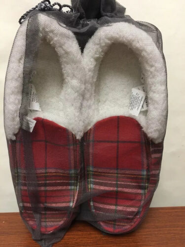 NUEVO Pottery Barn Acogedor Hombre Mujer Imitación Piel Walton Cuadros Mocasines Zapatillas S Nuevo con Etiquetas - Imagen 3 de 3