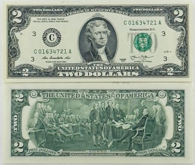 USA Banknotes $2 Dollars Bill 2013 '' C3 - Philadelphia '' UNC. CONDITION (#1494)