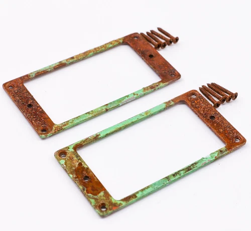 AGP ™ - Aged Chrome Flat Bottom Metal Humbucker Ring Set #732596