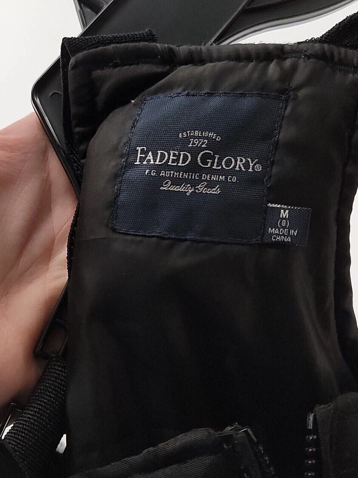 Macacão Faded Glory Youth Girls tamanho 8 preto médio - Imagem 3 de 4