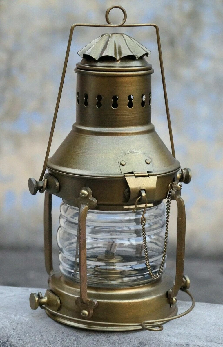 Nautical Antique Ship Lantern Anchor Oil Lamp Antique Maritime Boat Light