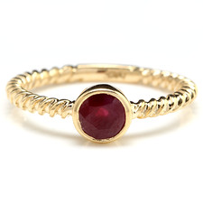 Splendid Natural Ruby 14K Solid Yellow Gold Ring