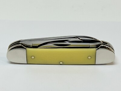 VINTAGE CASE XX CHEROKEE HERITAGE NANCY WARD KNIFE YELLOW 3 BLADE