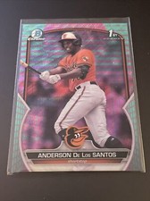 2023 Bowman 1st Chrome Aqua Pink Vapor Anderson De Los Santos Orioles /125 !!!