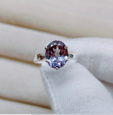 Natural Alexandrite Ring 100 Color Changing 925 Sterling Silver Ring