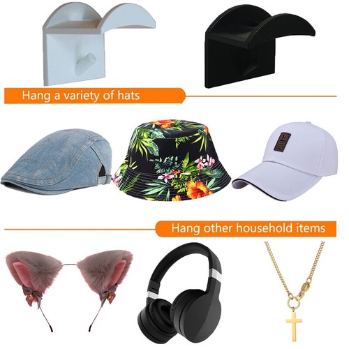 3/1x Selbstklebender Hut Haken Wand Haken Tür Aufh?nger Baseball CapHalterRack^ - Picture 7 of 12