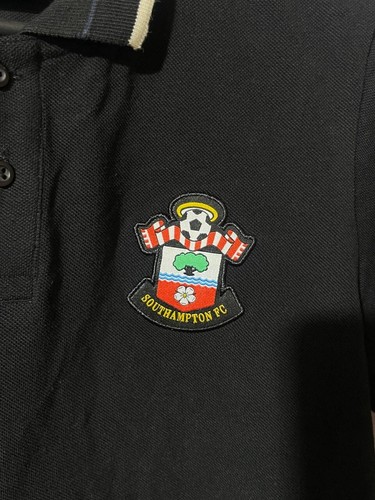 Southampton Training Jersey Football Polo Shirt Black Hummel Cotton Young Size M - Picture 4 of 8