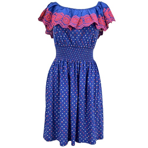 lyssa cotton midi dress LYSSA SHORT SLEEVE COTTON MIDI DRESS, MULTI VIA AMORE SPRITZER