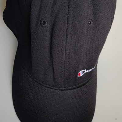 Champion Black Solid Baseball Cap Hat, Men s Casual, Size S/M