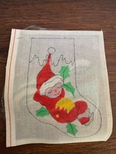 Needlepoint Mini Christmas Stocking Kits Santa/Elf Design My Mother’s Needlepoin