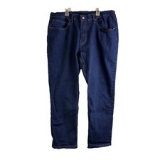 Alfani Jeans Womens 36W X 30L Dark Blue Straight Leg Pockets Stretch Casual