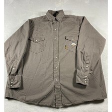 Rasco FR Flame Resistant Work Shirt Men's 2XL Long Gray Long Sleeve Cotton