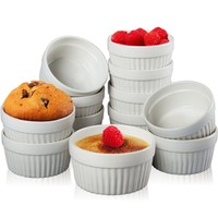 12X Keramik Ø9 CrèMe-BrûLéE SchäLchen Mini Quiche Auflauf Form FöRmchen Tapas