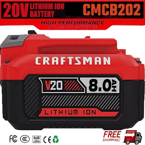 For Craftsman 8.0Ah 20 Volt 20V Max V20 Li-Ion Battery CMCB206 CMCB204 CMCB202