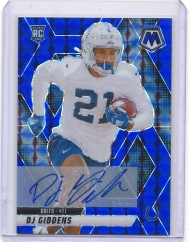 2025 Panini Mosaic DJ Giddens Rookie Auto Mosaic Blue /99 Indianapolis