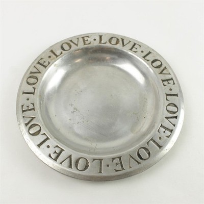 Vintage Wilton Love Gravierte Metall-Schale Serviertablett Platte