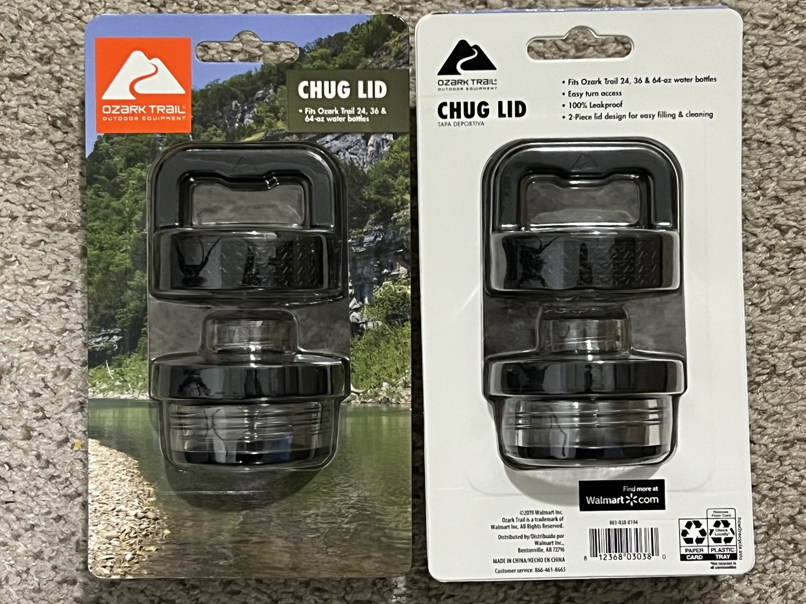 Ozark Trail Chugging Cap Lid Fit 24/36/64 Oz Bottles 100% Leak proof & E-Z Turn