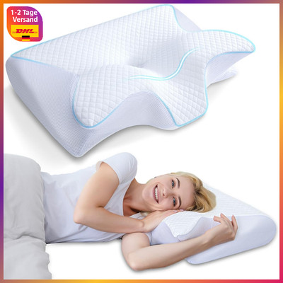 Nackenstützkissen Memory Foam Ergonomisch 60x40x12/14cm für Rücken Seiten